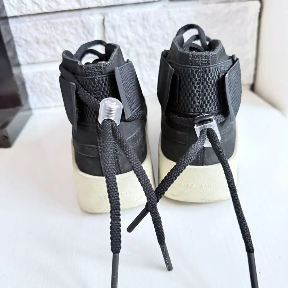 Nike Air 180 Fear of God Black Criss Cross Sneaker Strap Boys Women's Size 5